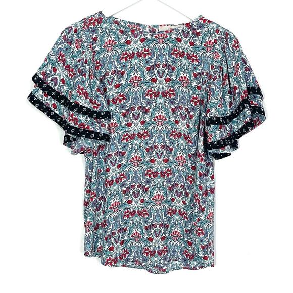 Loft Floral Ruffle Blouse - Picture 2 of 7
